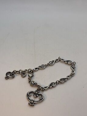 Brighton Palazzo Silver-Tone Scroll Heart Bracelet